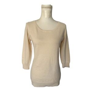 KINROSS women’s Ivory Sweater Top 3/4 Sleeve Size S